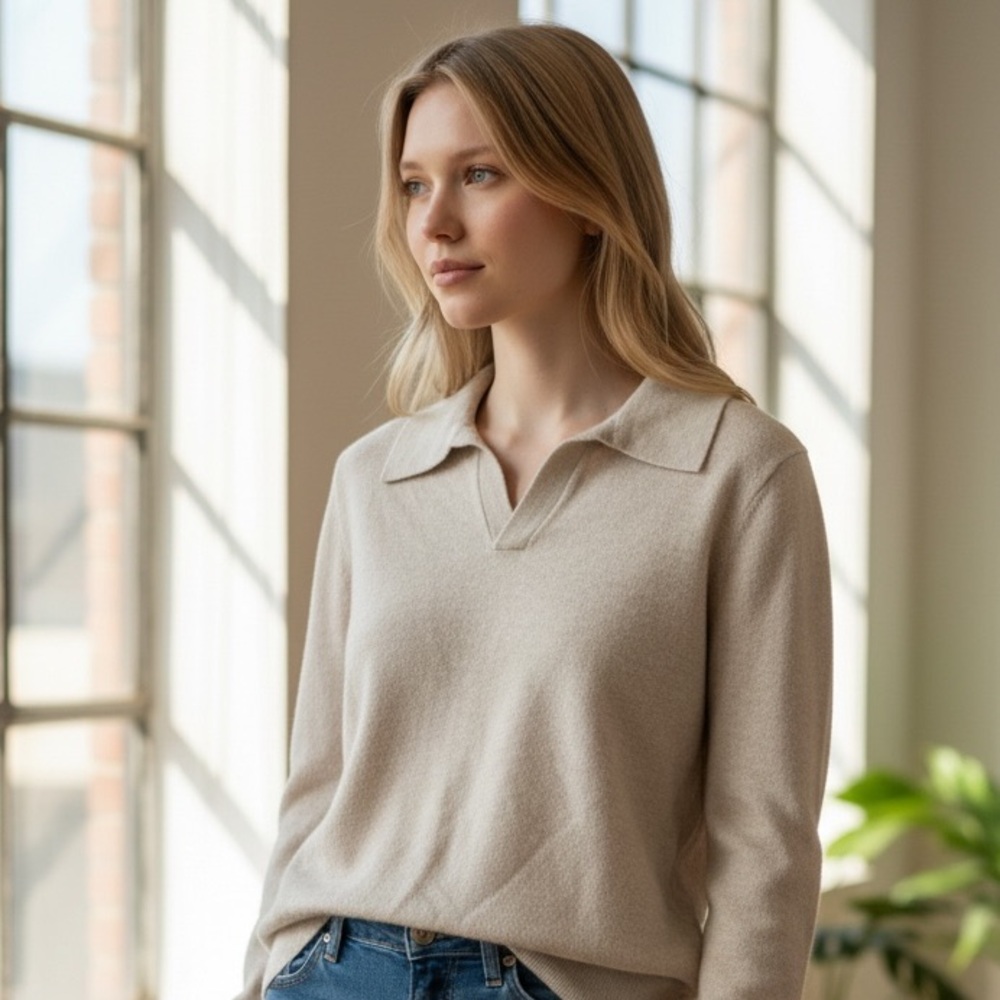 Christian Lacroix Cream Merino Wool Sweater - Elegant - Size S